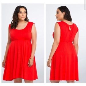 Torrid 2 red sleeveless tank dress heart shaped glasses print very stretchy